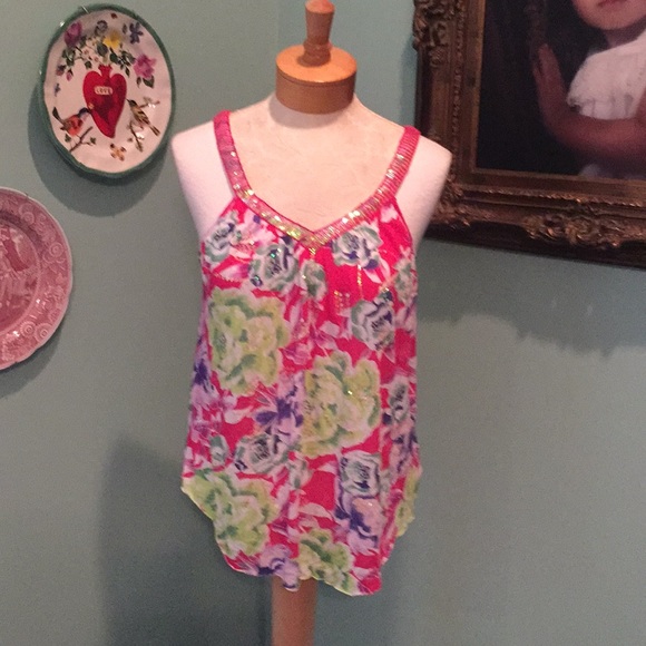 Free People Tops - Free People sequined tank top.  Size XS.